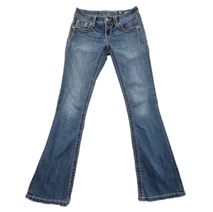 Miss Me Women’s Jeans Size 25 Signature Rise Boot Cut Denim Rhinestone Contrast - Picture 1 of 21