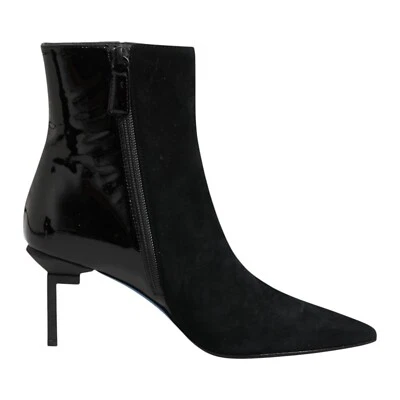 LORIBLU Shoes Black Suede Glossy Stiletto Heels Ankle Boots EU38 / US7.5 420usd - Image 1 of 4
