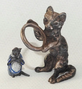 Vtg Beatrix Potter 2 Cold Painted Figurine VIENNA BRONZE Fritz Bermann 19m - Picture 1 of 5