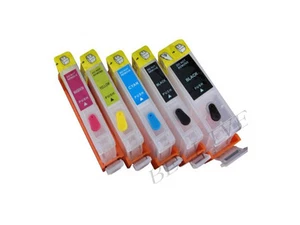 5 CARTUCCE RICARICABILI AUTORESET PER CANON PGI-550XL CLI-551XL PIXMA MG6450 - Foto 1 di 1