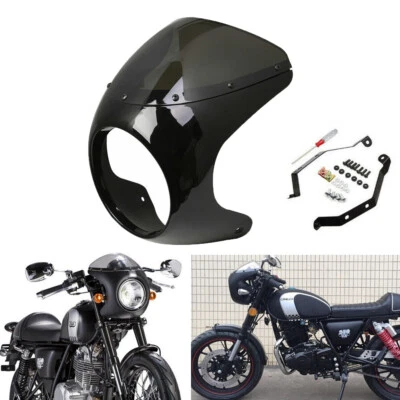 Gloss Black Front Headlight Fairing Windshield Universal for 7'' Round Headlight — 第 1/4 张图片