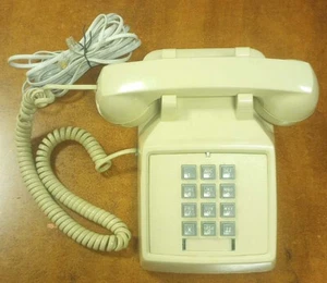 PREMIER Desktop Telephone Push Button Dial 2500 Series Tan Beige Vintage 1993 - Picture 1 of 4