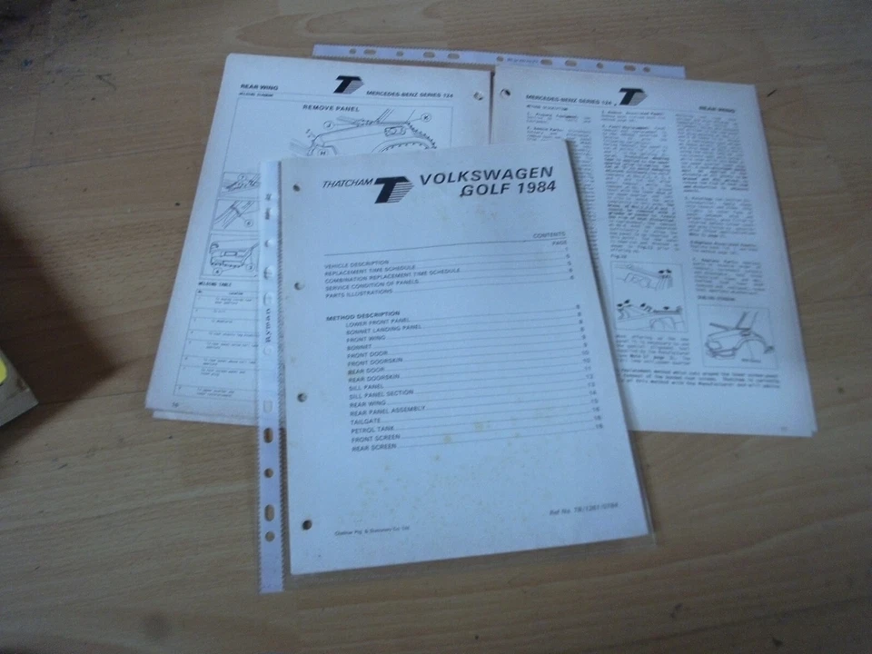 Body Repair Manual Volkswagen Golf 3 door 1984 rare Thatcham Mira Manual - Image 1 of 1
