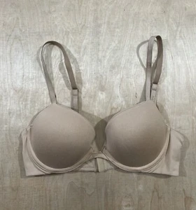 Calvin Klein Underwire Padded T-shirt Push-up Bra Size 32B Beige - Picture 1 of 11