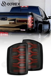 AlphaRex Luxx Black Red LED Taillights for 2014-2015 GMC Sierra 1500 & More - Picture 1 of 12