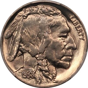 1938-D/D PCGS MS66 Superb Gem BU Buffalo Nickel #2 - Lustrous, Original, Toned! - Picture 1 of 5