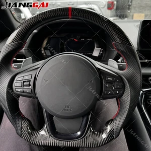 Carbon Fiber Flat Sport Steering Wheel Fit 2020+ Toyota Supra MK5 A90 MKV - Picture 1 of 10