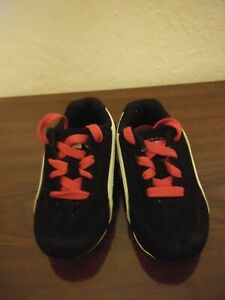 US Polo Assn Black and White Toddler Sneakers Size 7 Red Shoe Laces