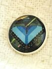 Charley Harper Exotic Blue Butterfly Moth Insect 1&quot; Glass Sewing Button CP204