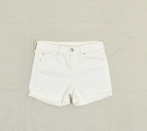 NEW American Eagle Women Denim Shorts Cotton White Size 4/27W Midi Super Stretch - Picture 1 of 8
