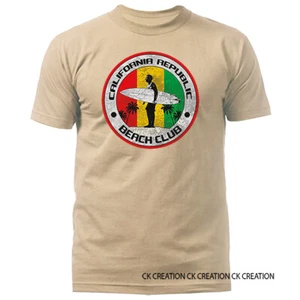 Camiseta gráfica de surf California Republic Beach Club Rasta palmera - Imagen 1 de 14
