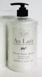 Scottish Fine Soaps AU LAIT LAVENDER Cream Hand Wash Soap Liquid 25 oz /750ml - Picture 1 of 5
