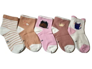 Kids Cotton Crew socks lot of 5 Size XL 8-9T - Picture 1 of 6