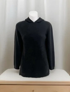 Suéter con Capucha Vintage LILLY PULITZER Cashmere Elástico Talla M Negro Bolsillo - Imagen 1 de 7