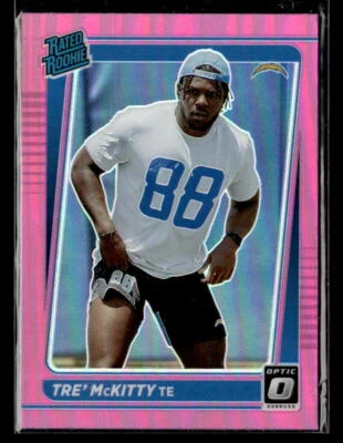 Tre' McKitty 2021  Donruss #P-304 Optic Rated Rookie Preview Pink Chargers - Image 1 of 2
