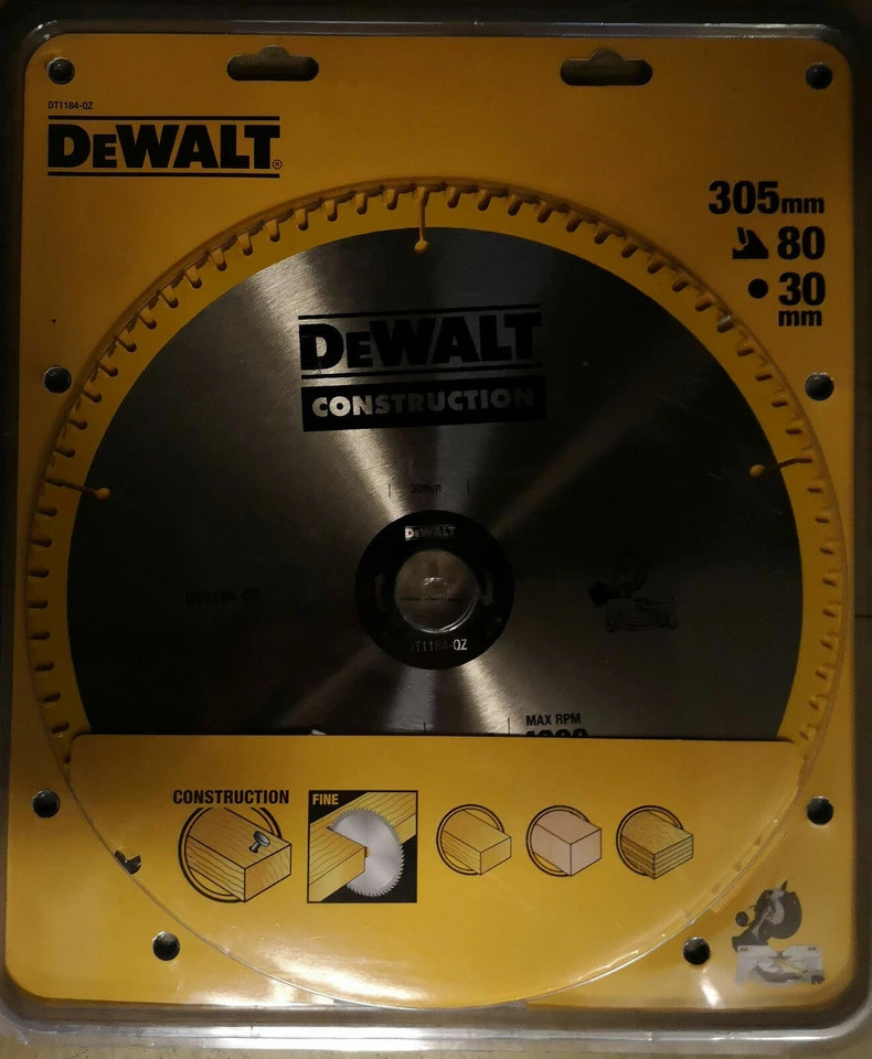 Tischkreissägeblatt DeWALT DT1184 DT 1184 Bau-Kreissägblatt 305 x 30 mm 80 Z