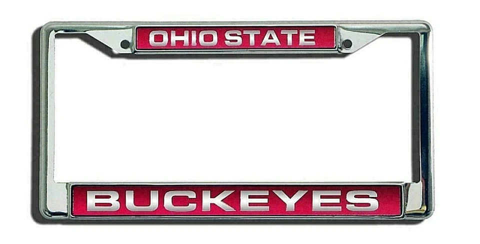 Marco de matrícula láser plateado Ohio State Buckeyes NCAA Foto 1 de 1