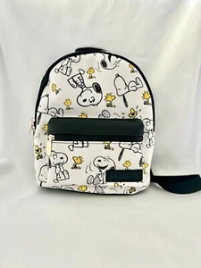 Peanuts Mini Backpack - Snoopy & Woodstock White and Black-Bioworld NWT - Picture 1 of 8