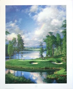 Larry Dyke Golf Print Take Time Limited Edition Signed 1997 28x32 in - Picture 1 of 3