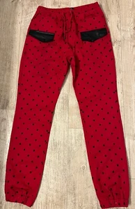 Square Zero Jogger Red Jeans Men Casino Cards Poker Pants Streetwear Large L - Bild 1 von 9