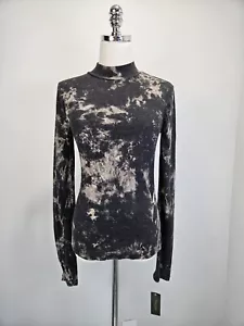 Project Social T Womens Mock Tee Tie Dye Black Medium Made in USA - Picture 1 of 9