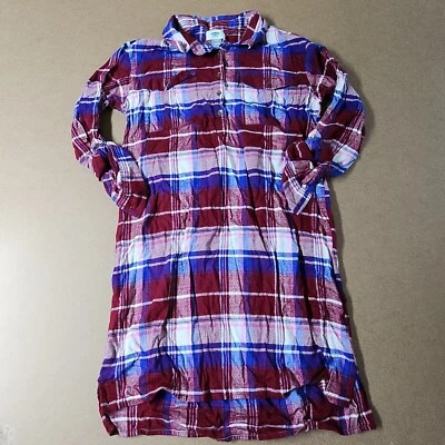 Antiguo Vestido Camisa Azul Marino XL Para Mujer Juvenil Rojo Púrpura Camisón Pijama Suave Foto 1 de 4