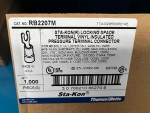 Carrete de cinta de milar T&B ABB RB2207M BLUEVINYL 18-14awg #6HORQUILLA DE BLOQUEO 1000 piezas - Imagen 1 de 1