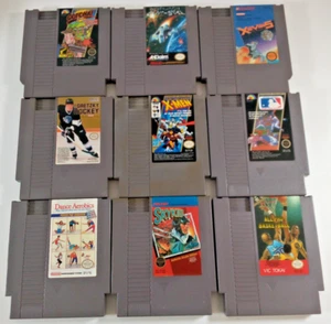 Nintendo NES USA NTSC bundle joblot X Men Skykid Xevious Gotcha! Gretzky 9 games - Picture 1 of 21