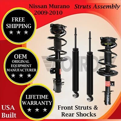 Monroe OEM Front Struts & Rear Shocks For 2009-2010 Nissan Murano Lifetime Warr. Foto 1 de 4