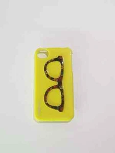 Etui Coque Arrière Plastique Rigide Protection Jaune iPhone 4 iPhone 4S Lunettes - Photo 1 sur 3