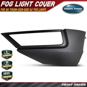 Front Driver Textured Black Fog Light Trim for VW Tiguan 2018-2021 w/ Fog Lamps - Picture 1 of 10