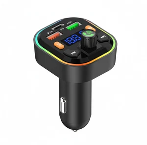 Ven-Dens Car FM Transmitter Bluetooth 5.0 | Dual USB Fast Charging, RGB Lights - Picture 1 of 7