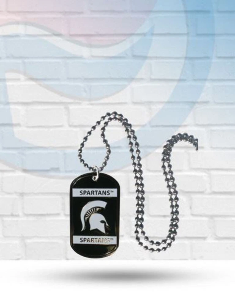 Michigan State Spartans NCAA collar de plata etiqueta para el cuello Foto 1 de 1