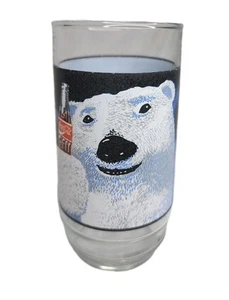 Vintage Coca-Cola Glass Always Cool Polar Bear Drinking Clear Glass Smiling Bear - Picture 1 of 3