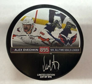 Alex Ovechkin Washington Capitals SIGNED 895th Goal Hockey Puck /895 IN HAND - Picture 1 of 3