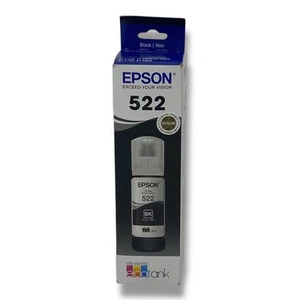 Epson 522 Ecotank T522120-S Black Ink Bottle 65mL Exp 02/2027 OEM Sealed - Picture 1 of 6