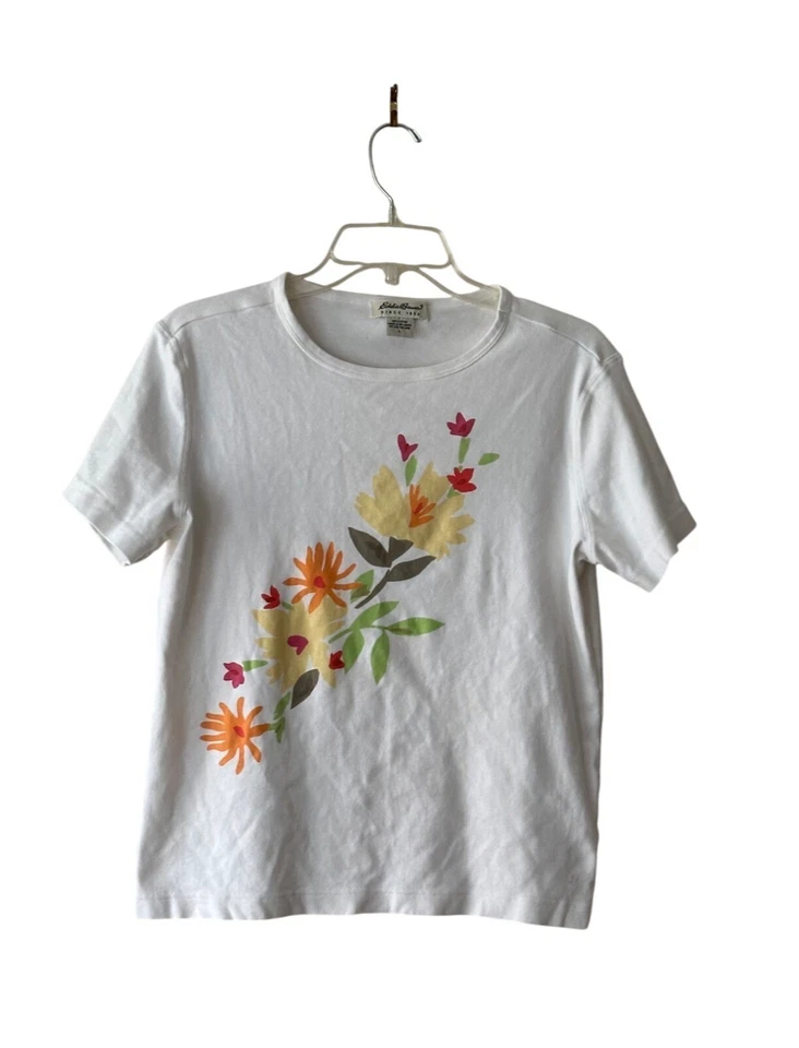 Camiseta Manga Corta Estampado Floral Eddie Bauer Vintage Años 90 100% Algodón L LEER Foto 1 de 4