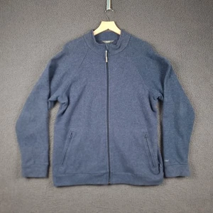 HOWIES Yurt Jacket Mens XL Blue 100% Merino Wool Full Zip Pockets Cycling Bike - Picture 1 of 12