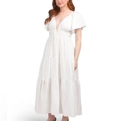 Young Fabulous & Broke Mara Tiered Maxi Dress White Beachy YFB Size Small - Image 1 of 4