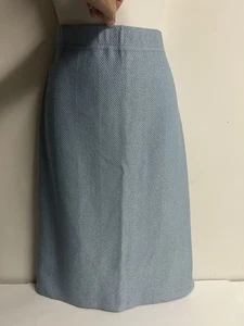 ST. JOHN Collection By Marie Gray Sky Blue Sparkle Silver Career Pencil Skirt 16 - Picture 1 of 13