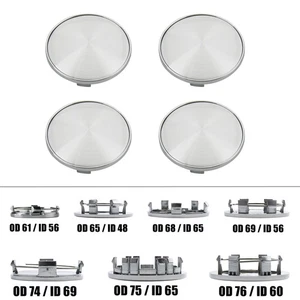 61MM/65MM/68MM/69MM/74MM/75MM/76MM Wheel Rim Center Caps No Logo Base 4 Pieces - Picture 1 of 29