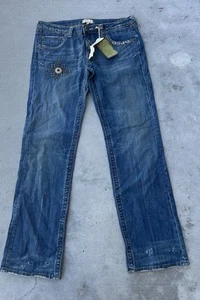 Neu mit Etikett Vigoss Damenjeans Größe 13/14 L: 32 Zoll verziert, geblendet, gerades Bein - Bild 1 von 24