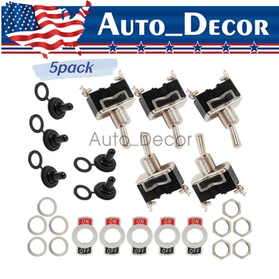 Toggle SWITCH ON/OFF Heavy Duty 15A 125V SPST 2 Terminal Car ATV Waterproof 5X - Image 1 of 4