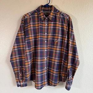 Cruel Girl Western Plaid Rodeo Button Down Long Sleeve Shirt Blue/Red/Orange XL - Picture 1 of 4