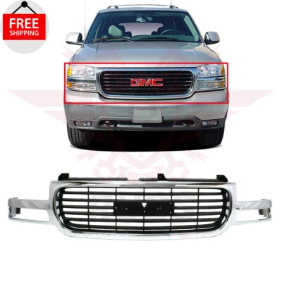 New Front Grille Chrome shell Black insert Fits 2000-2006 GMC Yukon GM1200430 Foto 1 de 4