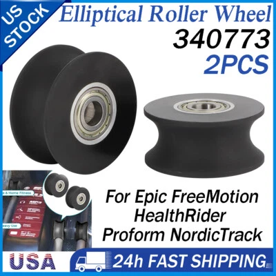 2PCS Elliptical Roller Wheel 340773 For Proform FreeMotion NordicTrack Trainer - Image 1 of 4