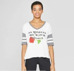 Junior's Striped Short Sleeve The Bachelor Rose T-Shirt - NWT - Picture 1 of 2