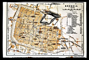 1909 Geotopographische Karte. BRESCIA CITTA . Wagner Debes.Aetna - Bild 1 von 1