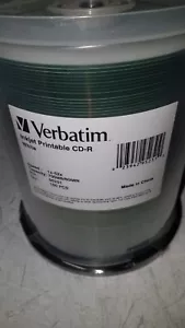 Verbatim CD-R 700MB 52X Tintenstrahl bedruckbar 100er Pack 95251 - Bild 1 von 2