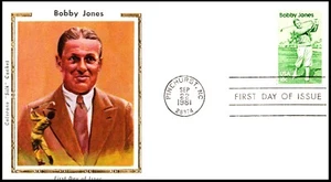 1933, Bobby Jones FDC, Colorano "Silk" Cachet, EC, OF, UA, POF - Picture 1 of 3